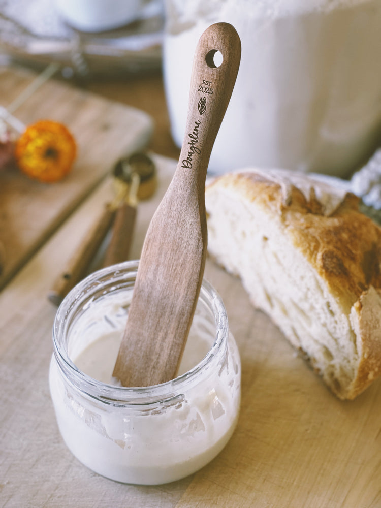 Custom Engraved Sourdough Starter Name Wooden Spurtle