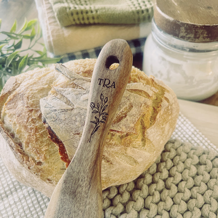Personalized Wooden Spurtle. Sourdough Baking Tool. Bread Making Gift.