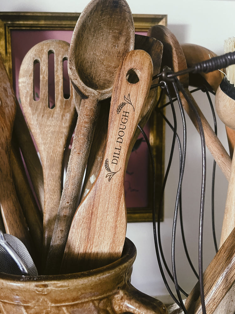 Custom Engraved Wooden Spurtle - Personalized to your Sourdough Starter's Name