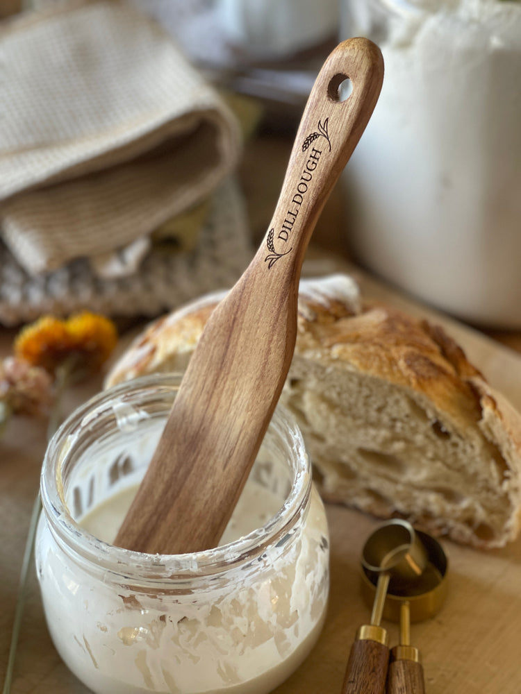 Custom Engraved Wooden Spurtle - Personalized to your Sourdough Starter's Name