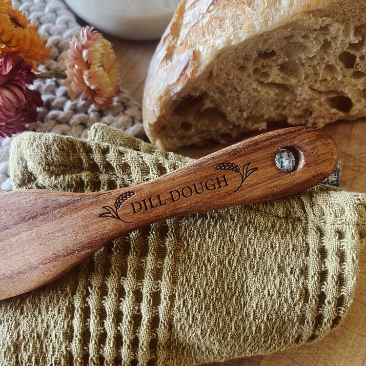 Custom Engraved Wooden Spurtle - Personalized to your Sourdough Starter's Name