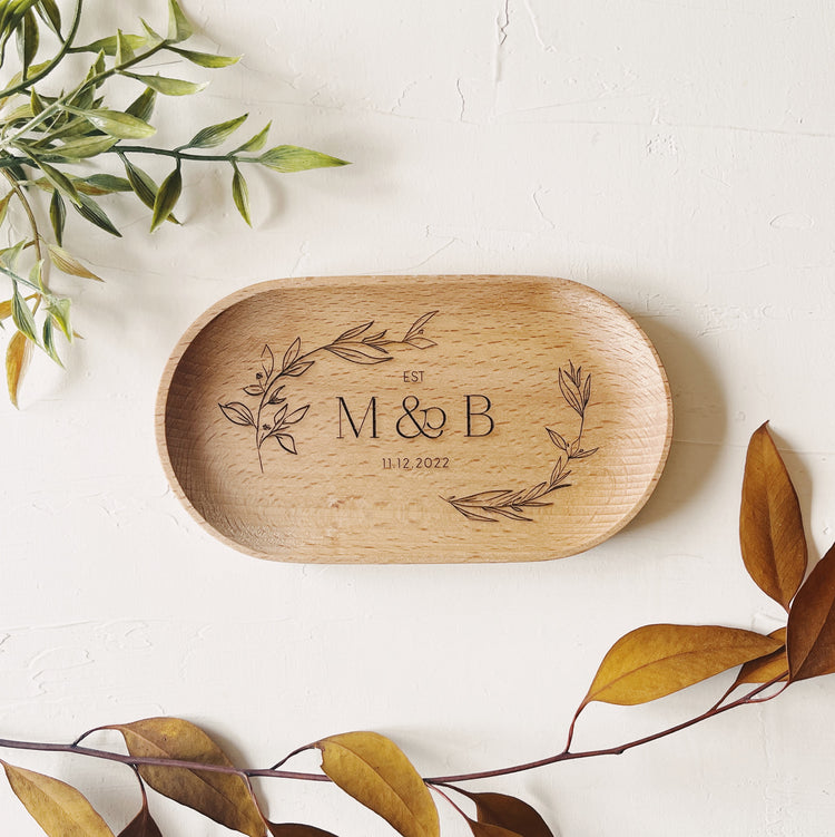 Wooden engraved Catch All Tray