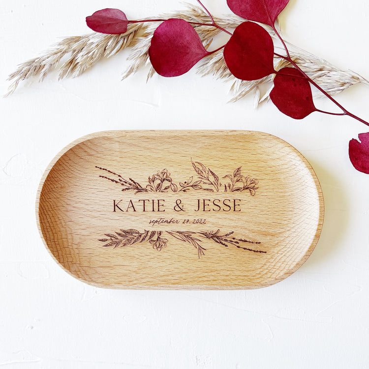 Wooden engraved Catch All Tray