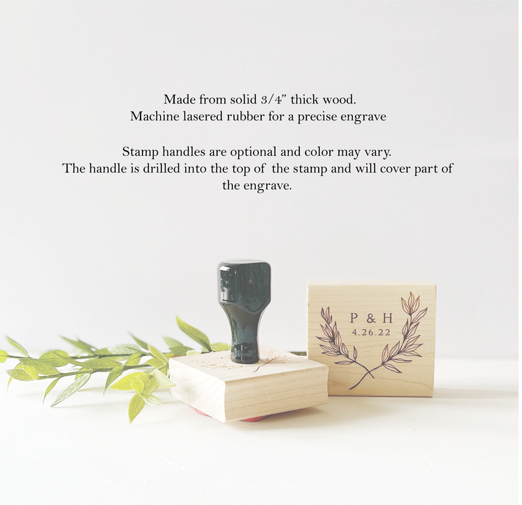 Custom Wedding Stamp - Initials inside Heart