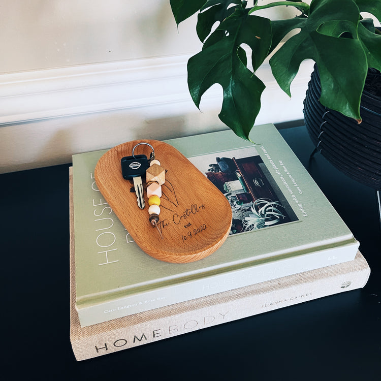 Wooden engraved Catch All Tray