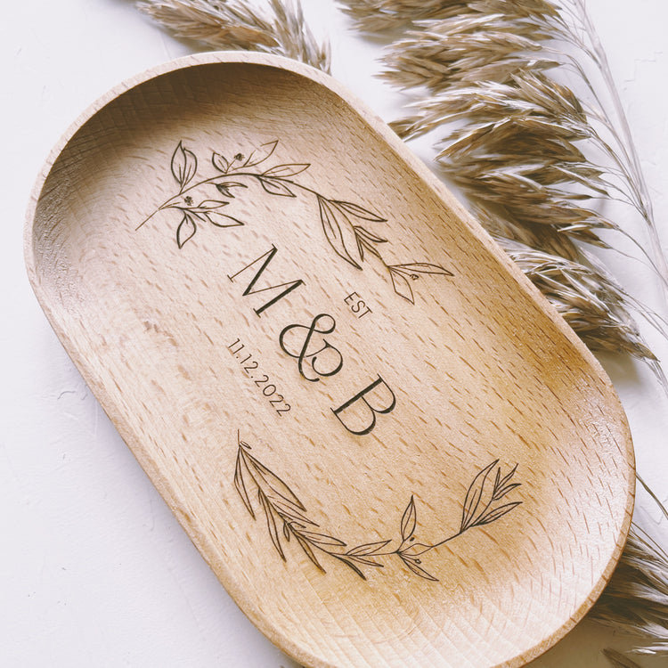 Wooden engraved Catch All Tray