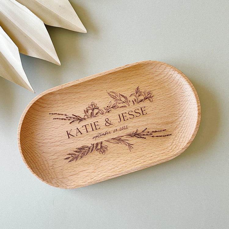 Wooden engraved Catch All Tray
