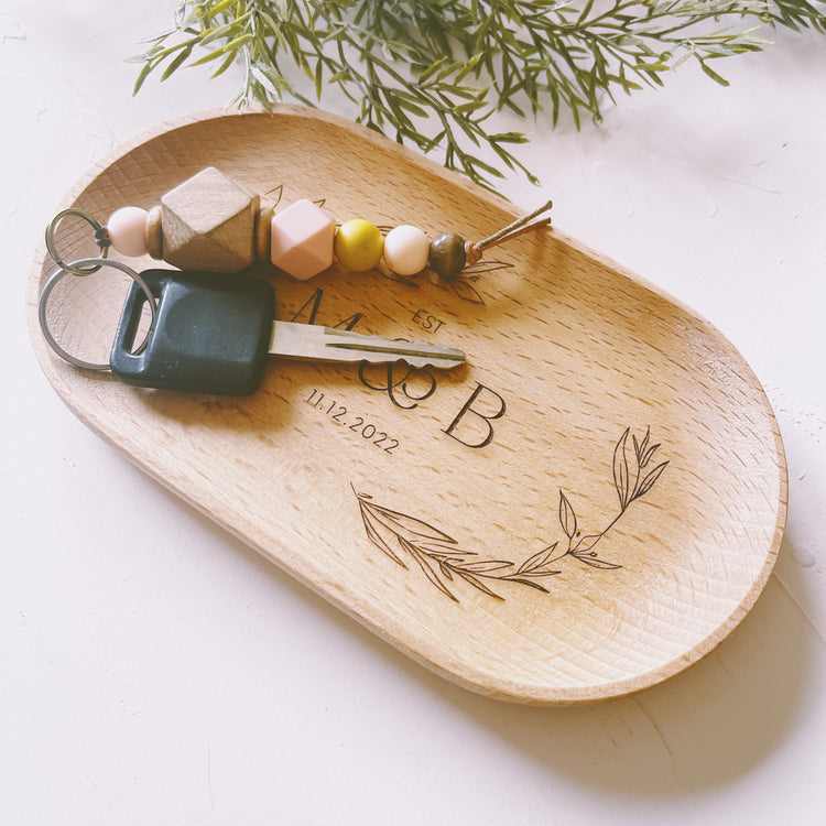 Wooden engraved Catch All Tray