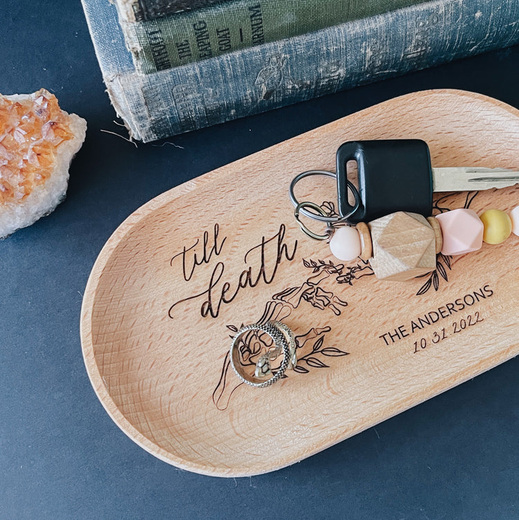 Wooden engraved Catch All Tray