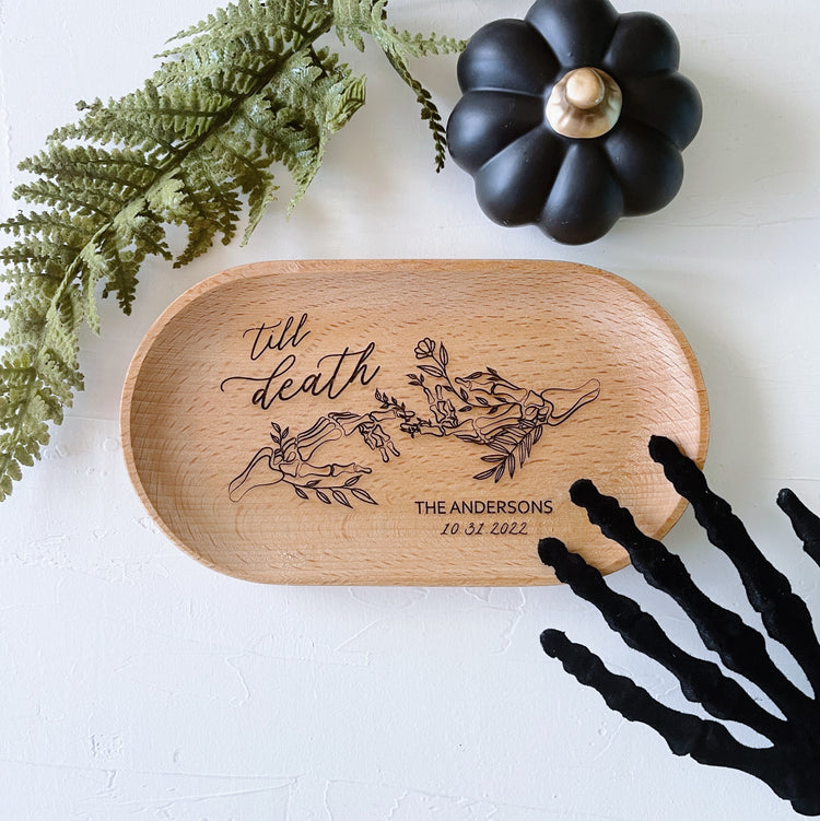 Wooden engraved Catch All Tray