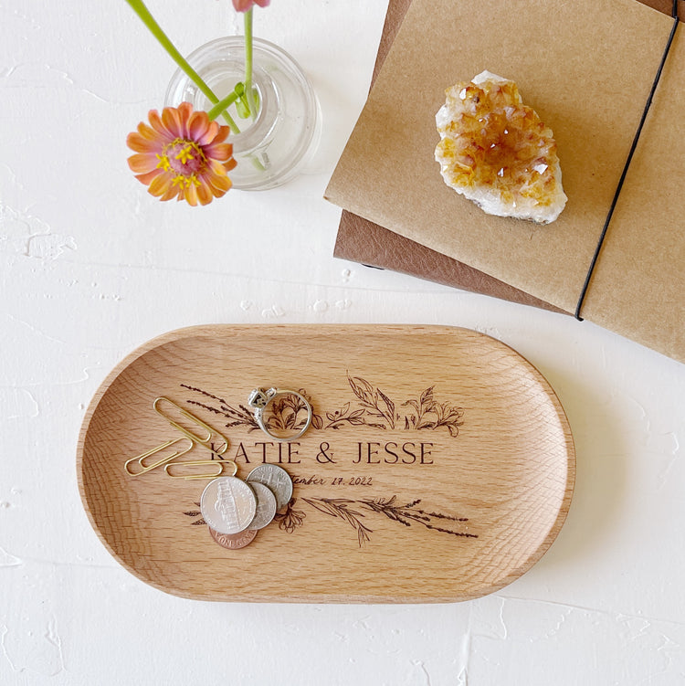 Wooden engraved Catch All Tray