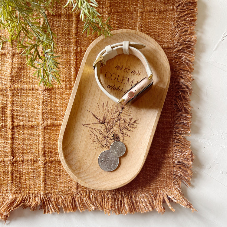 Wooden engraved Catch All Tray
