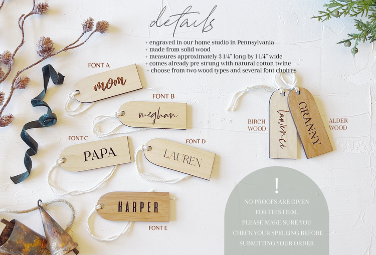 Christmas Stocking Name Tags
