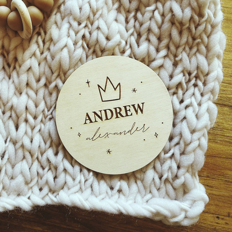 King Theme Baby Announcement Social Media Name Sign