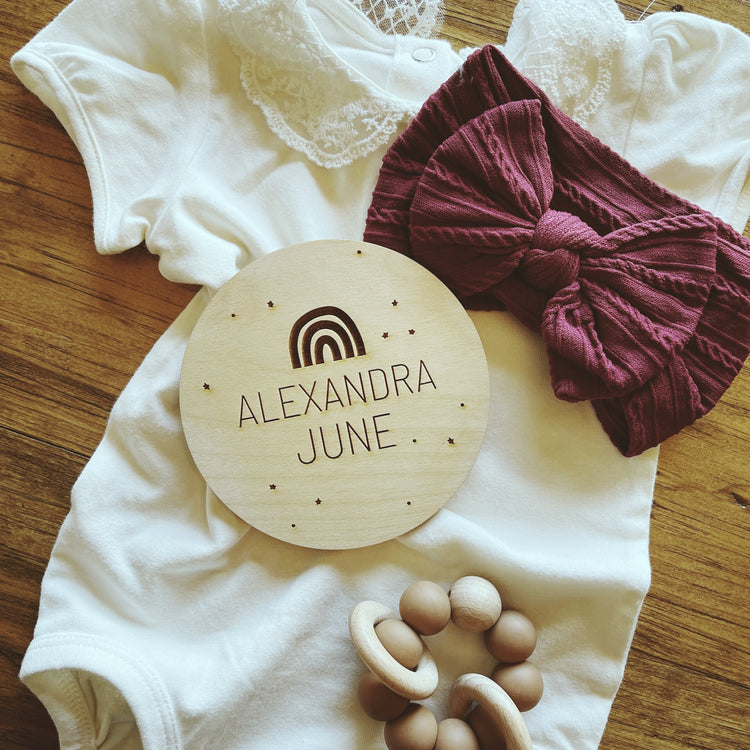 Rainbow Theme Baby Name Sign