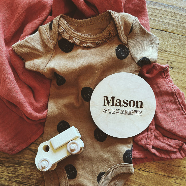 Modern Baby Announcement Social Media Name Sign