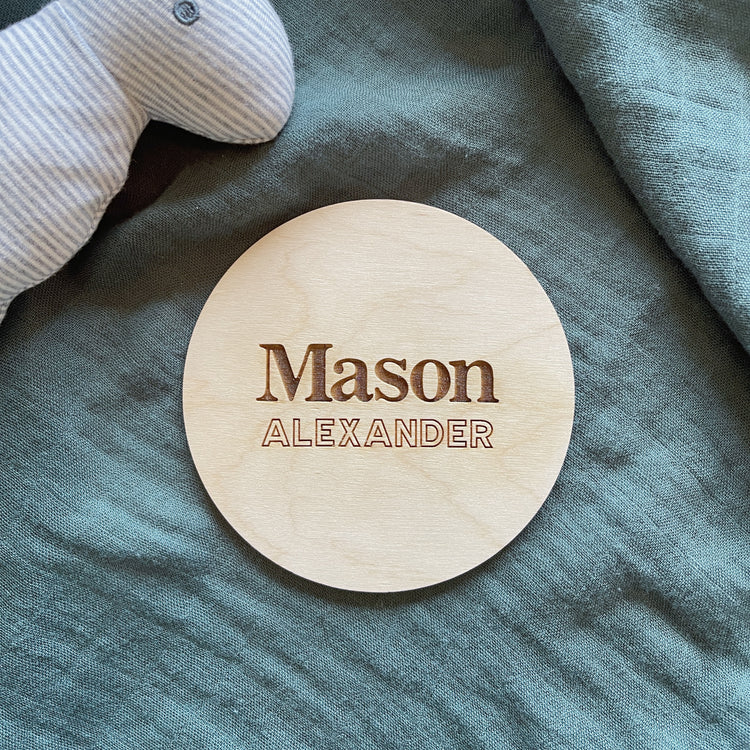 Modern Baby Announcement Social Media Name Sign