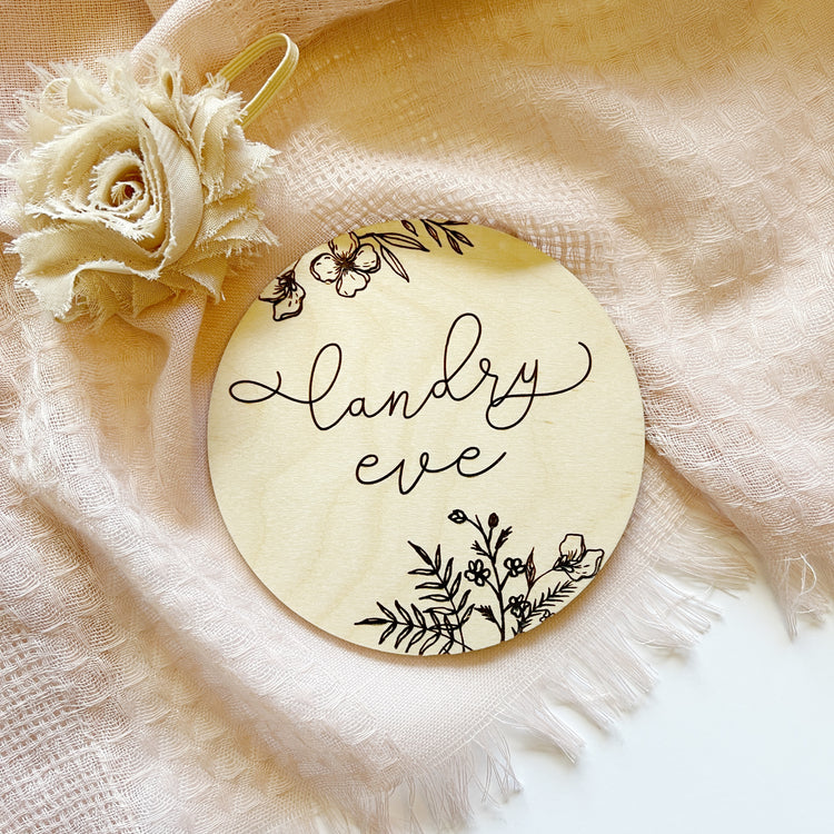 Floral Baby Announcement Social Media Name Sign