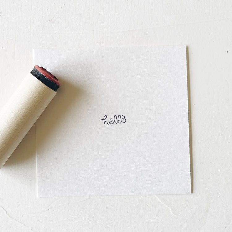 Mini Rubber Stamp - Hello