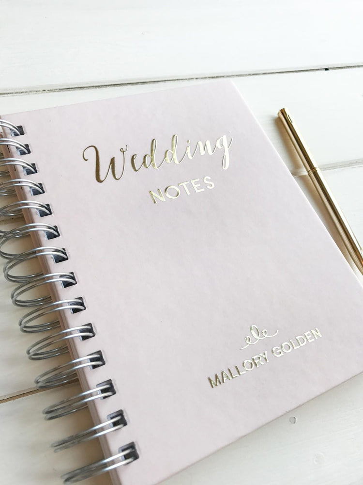 Gold Foil Wedding Journal. Custom Personalized Bridal Gift Journal Guest Book. Bridal Shower Gift. Blush Pink Wedding Book. Wedding Notebook