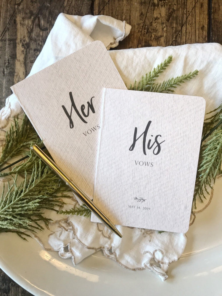 Wedding Vow Books Set of 2. Customized Wedding Vows keepsake. Wedding Vow Booklets. Bride and Groom Vows