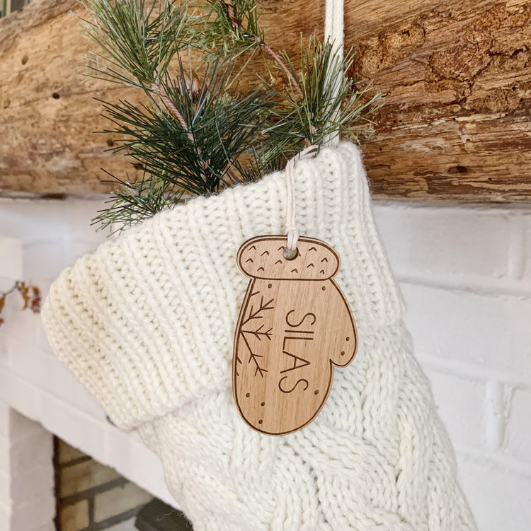 Mitten Shaped Stocking Tags