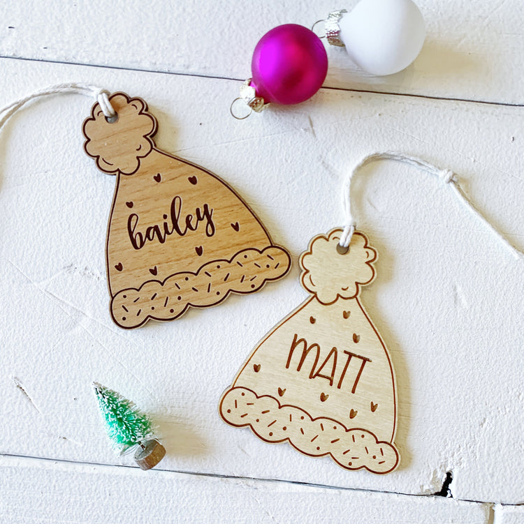 Winter Hat Shaped Name Tags