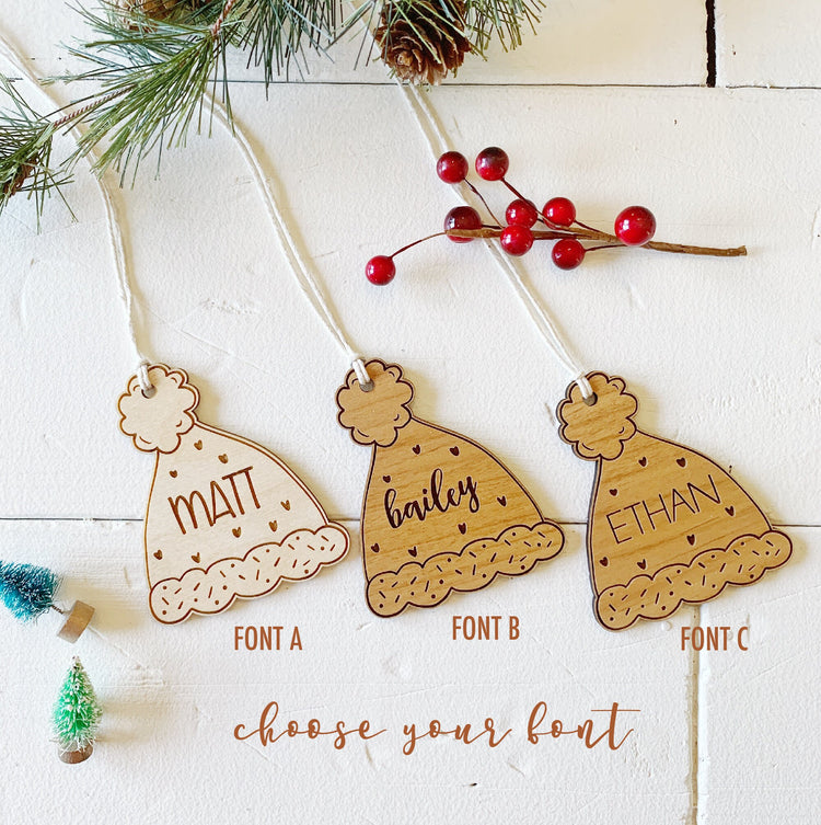 Winter Hat Shaped Name Tags
