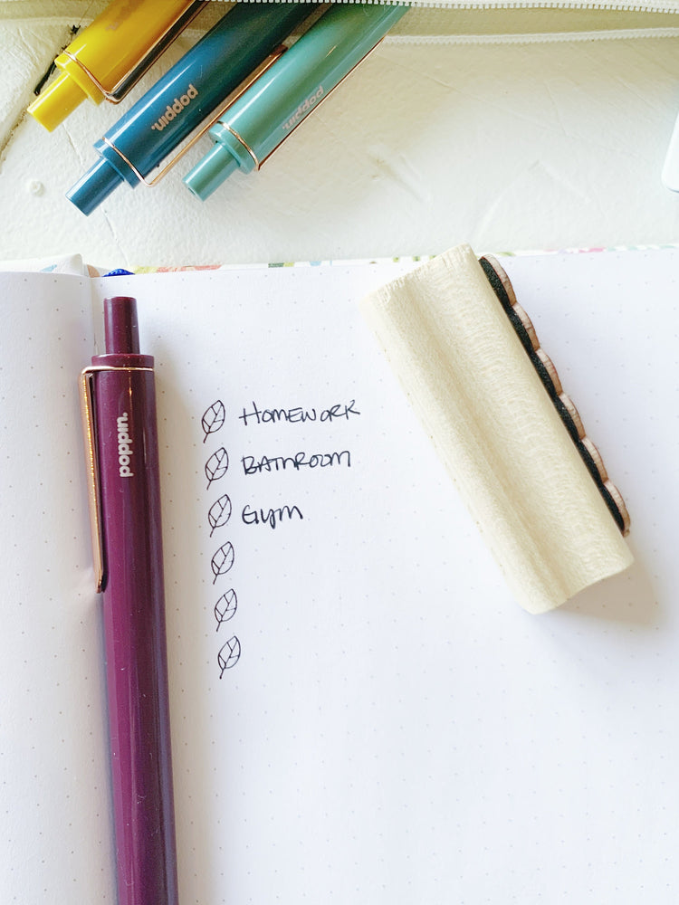 Check Box Planner Stamp - Leaf