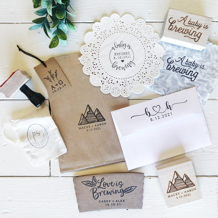 A Baby Is Brewing - Custom Baby Shower Stamp