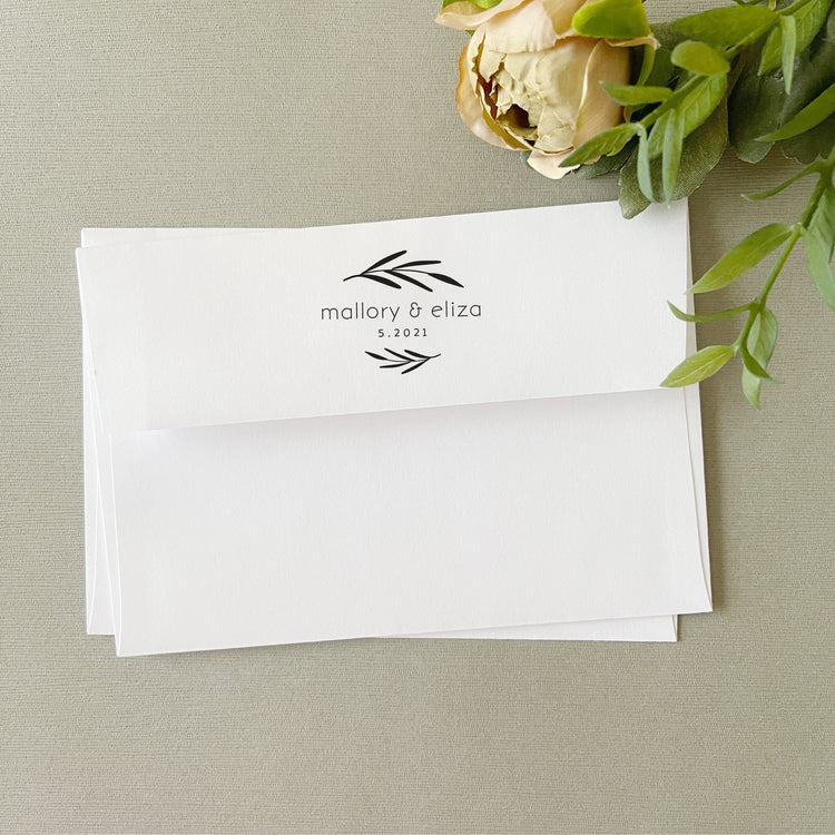 Custom Wedding Stamp - Leaf Stems