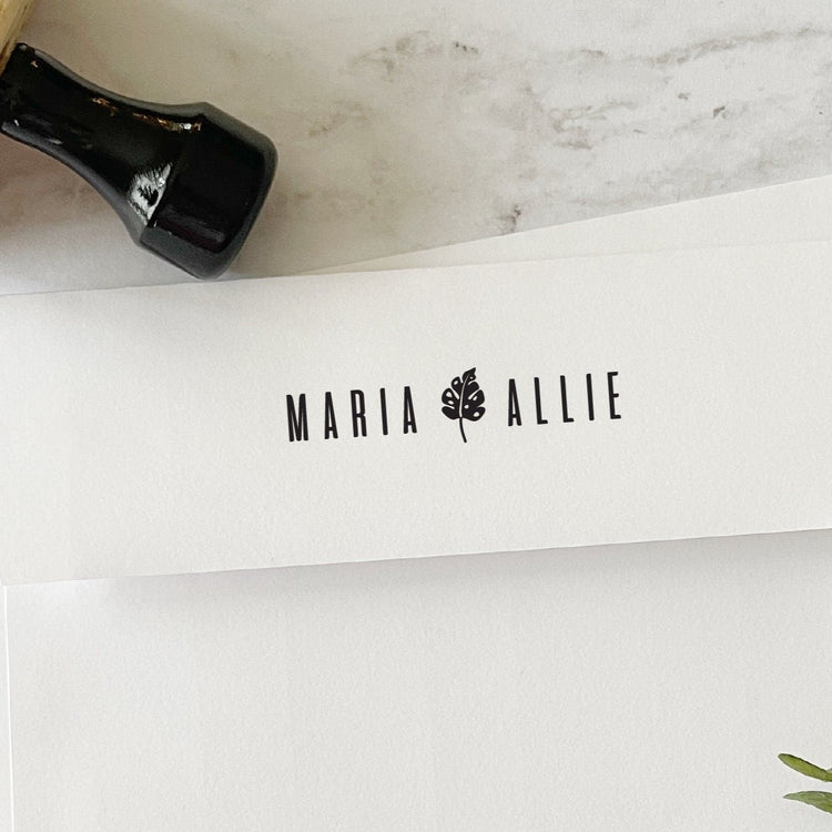 Custom Wedding Stamp - Monstera leaf