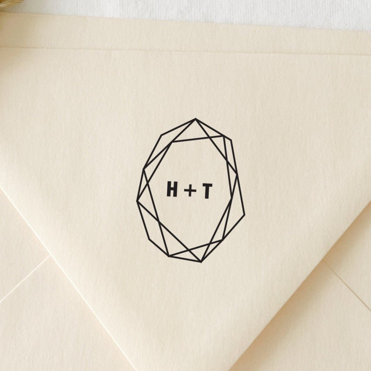 Custom Wedding Stamp - Geometric Diamond