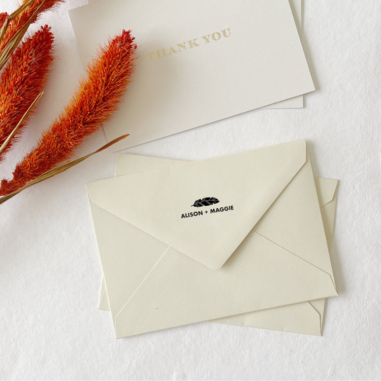 Custom Wedding Stamp - Feather