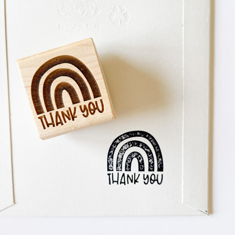 Thank You Stamp. Packaging Logo Stamp. Rainbow Stamp. Small Business Thank You stamp. Stamp for boxes, fabric bags. Favor Stamp.