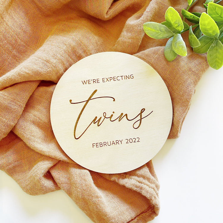 Twins Baby Social Media Announcement Sign