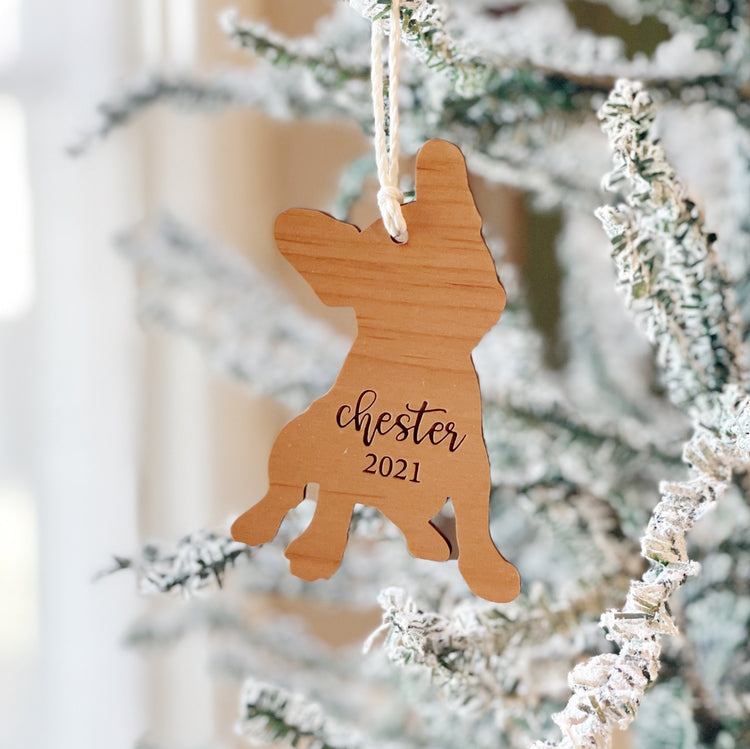 Frenchie Dog Christmas Ornament