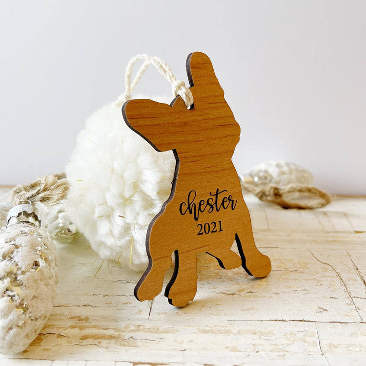 Frenchie Dog Christmas Ornament