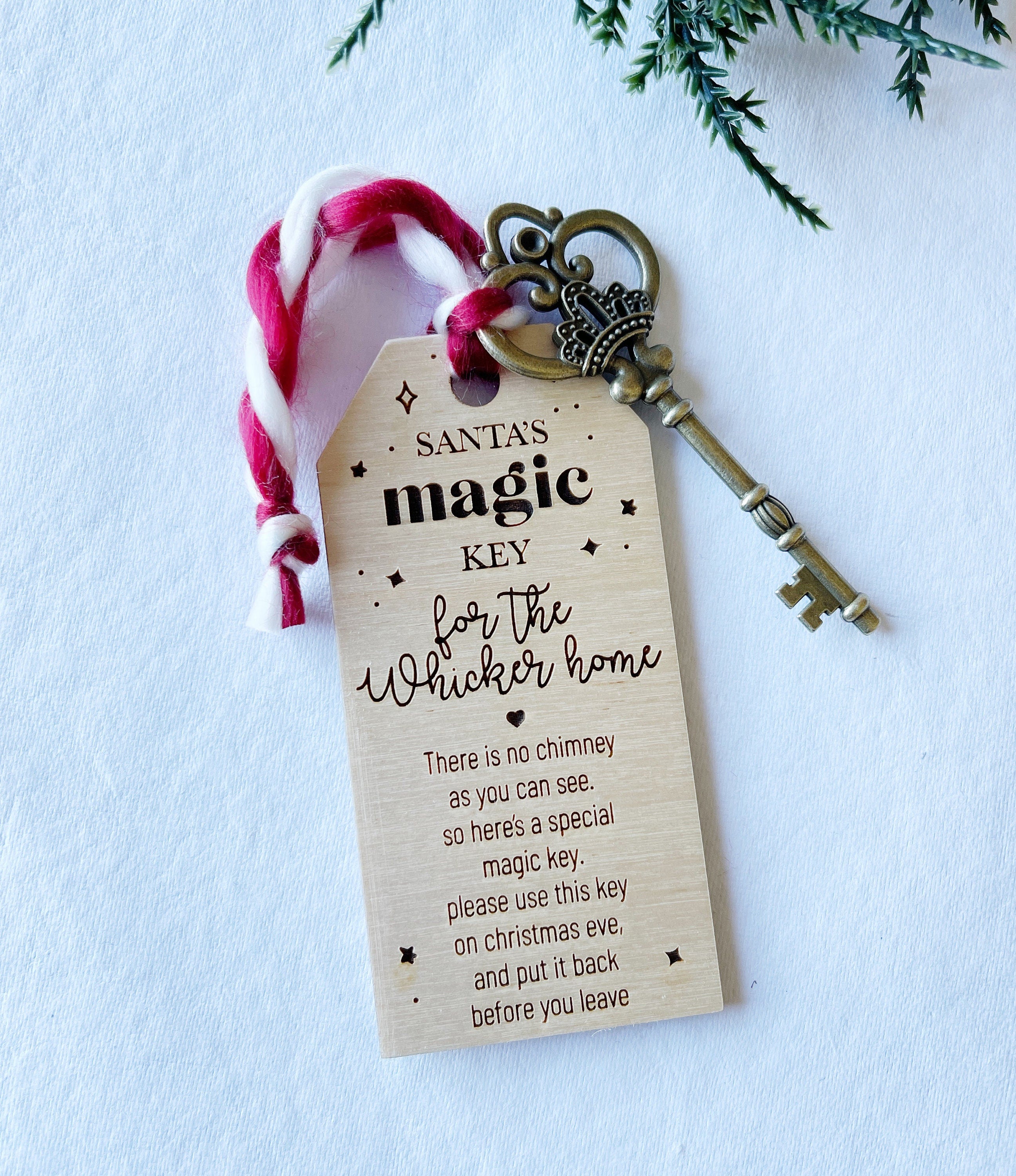 Santa's Magic Key Tag, Silver Santa Magic Key With Wooden Tag, Engraved  Wood Santa Clause Tag, Christmas Eve Box Gift for Children 