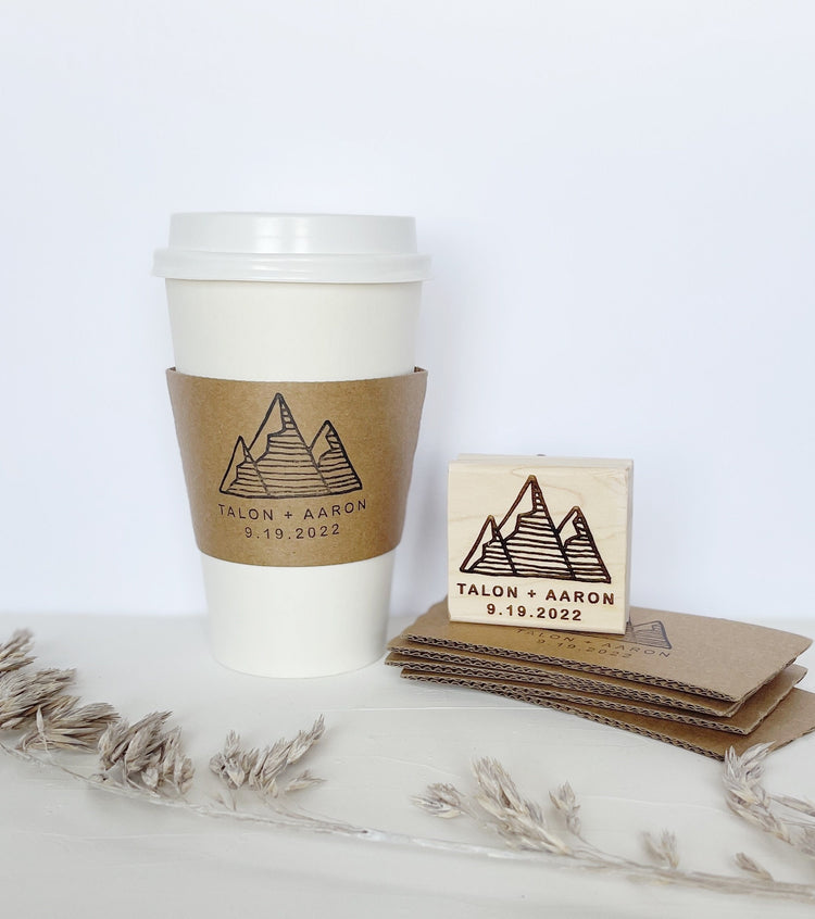 Custom Wedding Stamp - Mountains