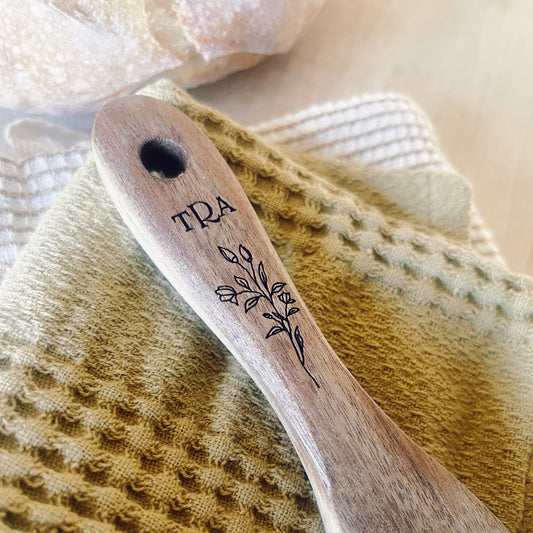 Personalized Wooden Spurtle. Sourdough Baking Tool. Bread Making Gift.