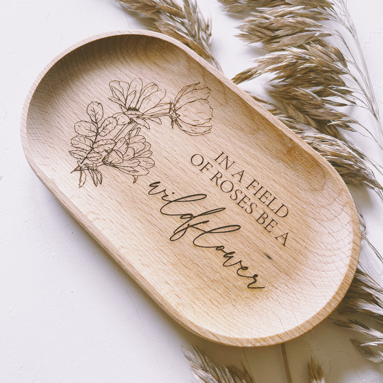 Wooden engraved Catch All Tray