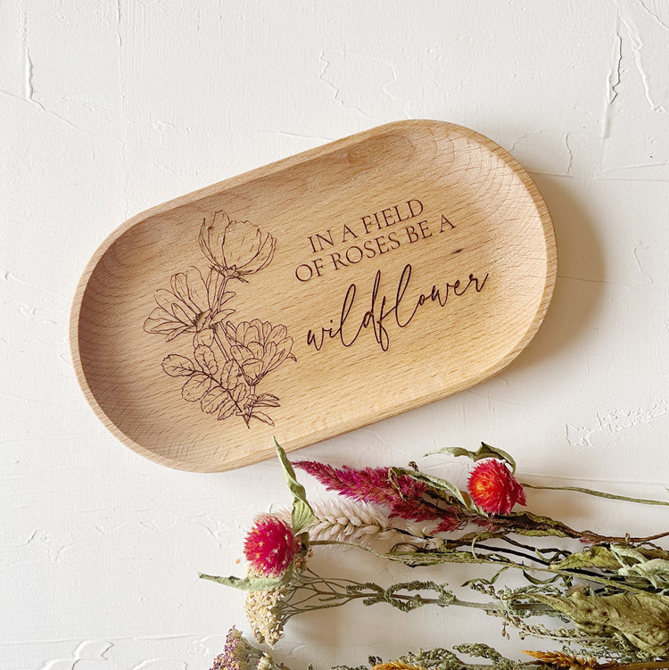 Wooden engraved Catch All Tray