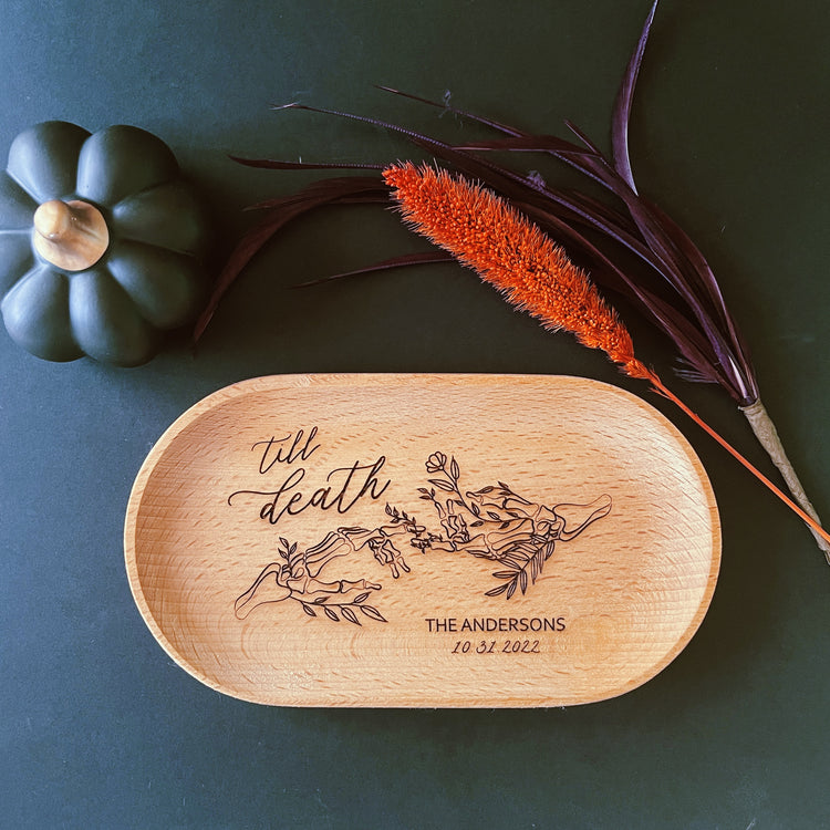 Wooden engraved Catch All Tray