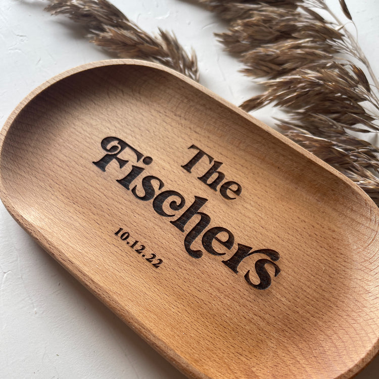 Wooden engraved Catch All Tray