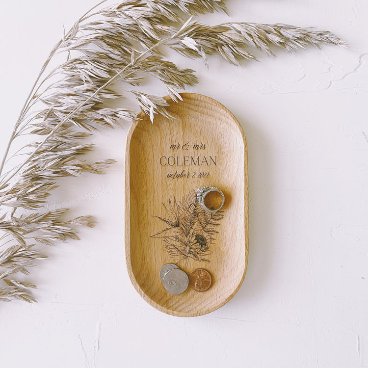 Wooden engraved Catch All Tray