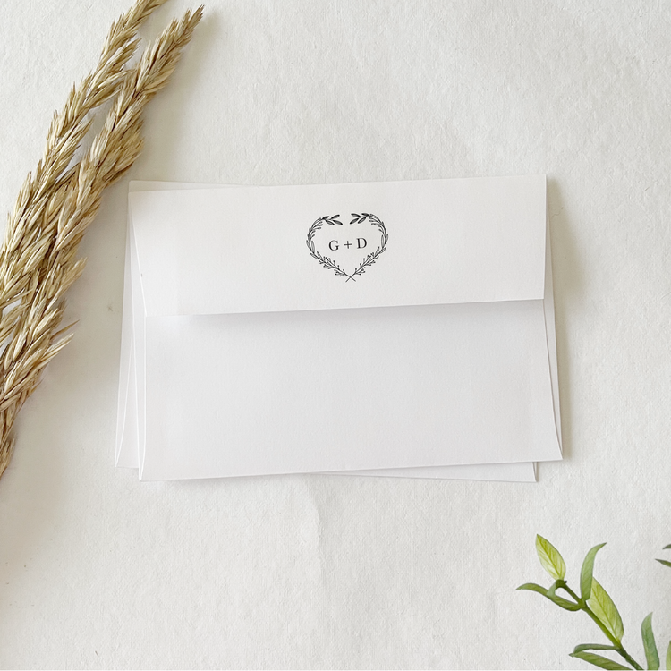 Custom Wedding Stamp - Initials inside Heart