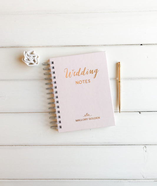 Gold Foil Wedding Journal. Custom Personalized Bridal Gift Journal Guest Book. Bridal Shower Gift. Blush Pink Wedding Book. Wedding Notebook