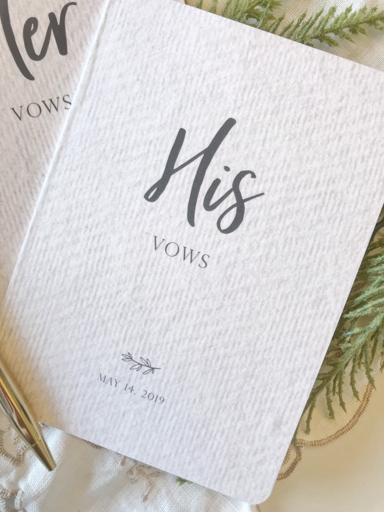 Wedding Vow Books Set of 2. Customized Wedding Vows keepsake. Wedding Vow Booklets. Bride and Groom Vows