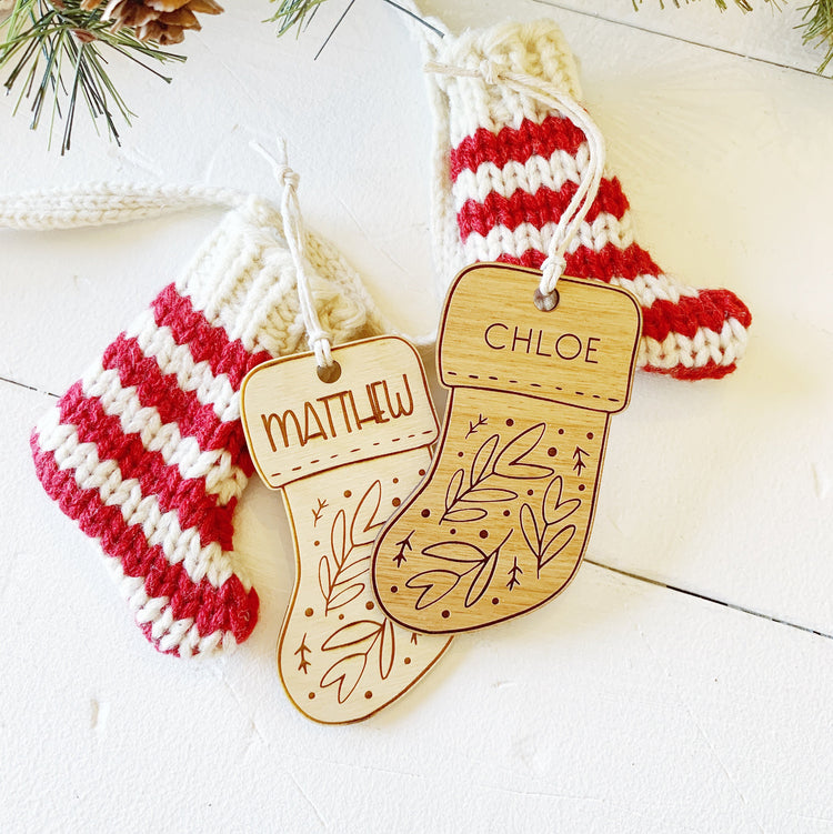 Christmas Stocking Shaped Name Tags